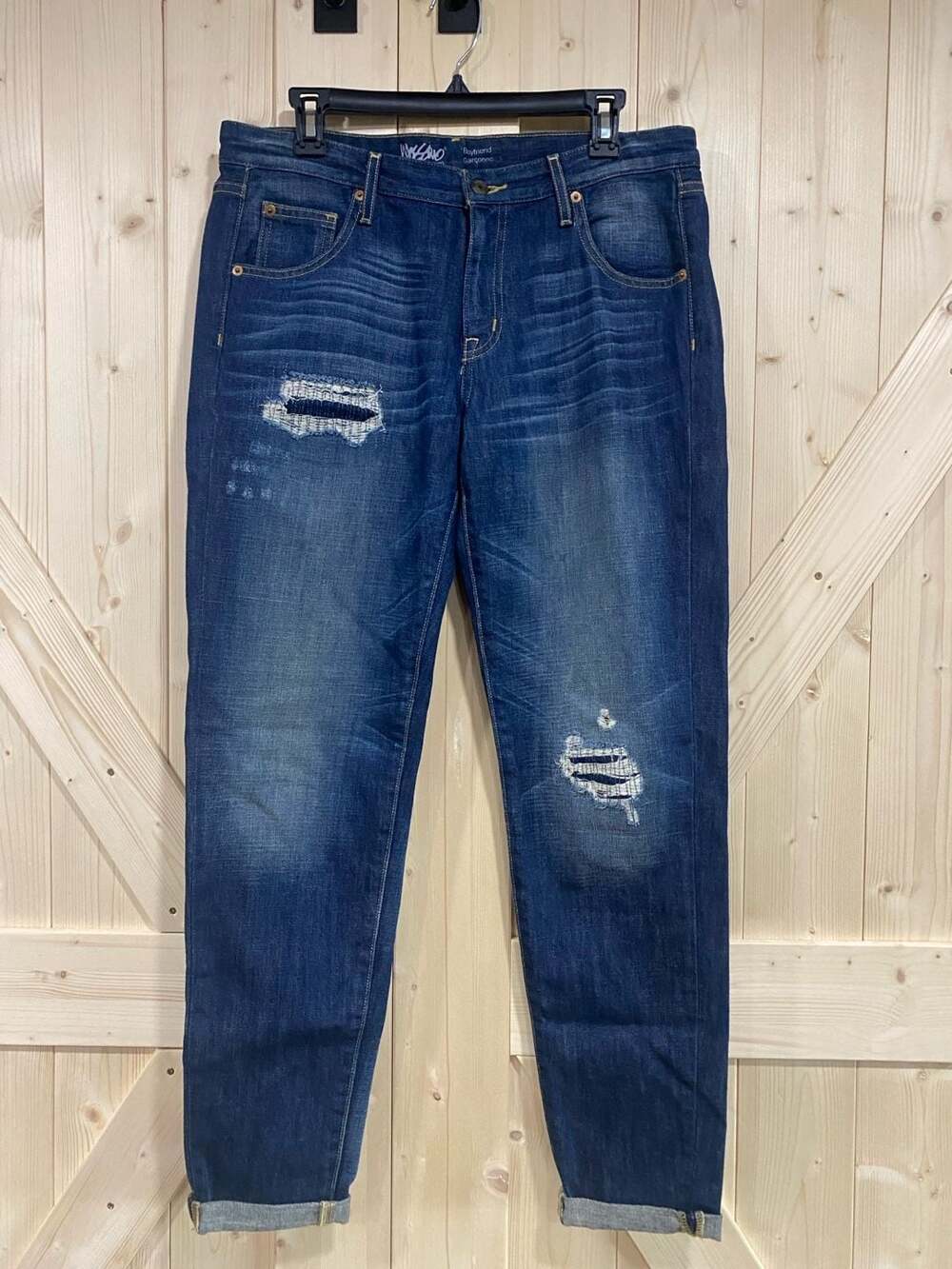 Mossimo Boyfriend Jeans Distressed Blue 8/29